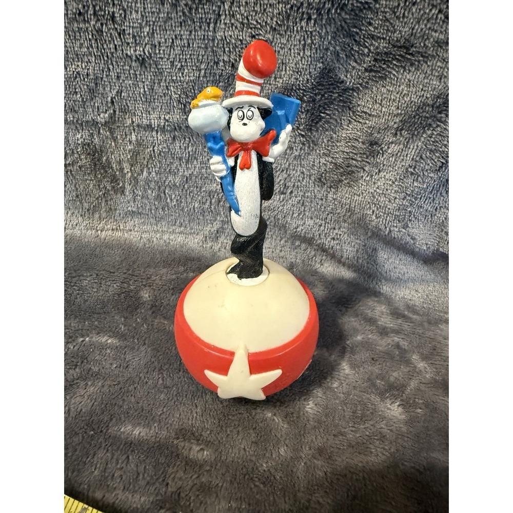 Dr Seuss CAT IN THE HAT Goldfish & Bowl Spinning Top Burger King Toy 5"